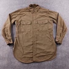 Military Button Down Mens Small / Medium Brown Long Sleeve Vintage WW2? picture