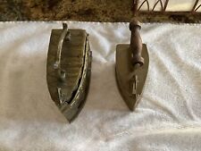 Vintage Brass Decorative Coal Heated Press Irons (Set Of 2) picture