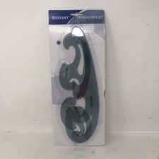 Westcott French Curve Set 3 Pieces Clear KT-8 {5 1/2