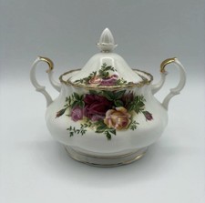 Vintage Royal Albert Old Country Roses 1962 Sugar Bowl with Lid Handles Decor picture