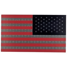 Infrared Reverse American Flag Patch; Full Color Hook Fastener Tactical IR Patch picture