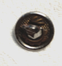 Vintage Antique Metal Picture Button  Steel Rooster Escutcheon set in brass RARE picture