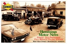 Sunoco Hemmings Motor News Old Fashion Filling Station Bennington VT Postcard M1 picture