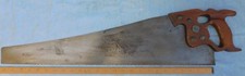 Henry Disston D 8 5 1/2 Pt. Rip Saw  Thumb Hole - Straight - Good Etch picture