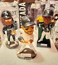 3 pc lot chicago White Sox Bobbleheads 1 Moncada &  2 Luis  Robert Jr.  nice box picture