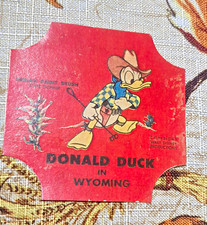 Disney Donald Duck in Wyoming Vintage Disneyana Paper Label 1949 picture