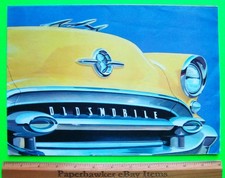1955 OLDSMOBILE BIG COLOR FOLDER / POSTER BROCHURE Super 88 CONVERTIBLES Xlnt picture