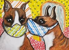 13x19 BOXER Fawn Dog Signed Art PRINT from Original Pastel Painting by KSams picture