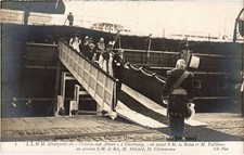 Old postcard 1907 Paris landing in Cherbourg DANISH ROYALTY (1242015) picture