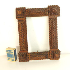 Vintage Wooden Tramp Art Photo Frame picture