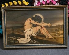 Vintage Jesus Man of Sorrows Crown of Thorns Bloody Passion Religious Print 14
