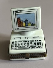 Rochard Limoges France Computer Trinket Box Hand Painted Porcelain Peint Main picture