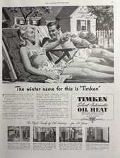 1947 Timken Heat Silent Automatic Oil Royal family Comfort Jackson VTG Print Ad picture