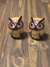 Vintage ceramic owl salt and pepper shakers From Japan Mid Century Modern Decor  picture