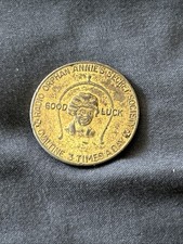 1934 Little Orphan Annie Secret Society Ovaltine Good Luck Token Brass 3x Day picture