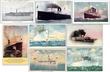 Cruise Line Steamship & Steamboat Postcard Lot of (8) Anchor Swedish American picture