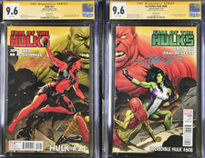 Hulk 21 & Incredible Hulk 608 CGC 9.6 SS Frank Cho Connecting Variant Set HTF picture