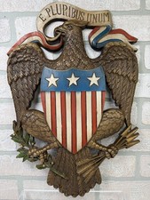 Vtg Burwood Prod American Eagle 3D Wall Plaque 0157 E Pluribus Unum 18