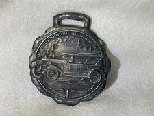 Vintage Antique Touring Car Watch Fob Winged Tire Logo 1920s 1930s Automobile picture