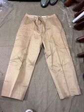 ORIGINAL WWII US ARMY EM OFFICER KHAKI SUMMER FIELD TROUSERS- LARGE LG 36 WAIST picture