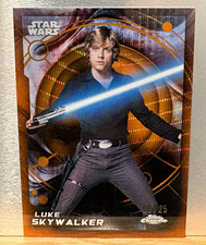 Topps 2025 Star Wars A New Hope Chrome Luke Skywalker #91 Parallel Card 9/25 picture