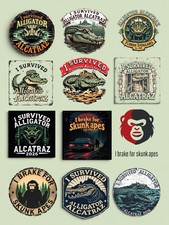 I Survived Alligator Alcatraz/I Brake For Skunk Apes Florida Everglades Stickers picture