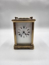 Antique French Victorian Brass & Beveled Glass Carriage Clock (UNTESTED) picture