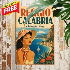 Reggio Calabria Italy Travel Plaque Retro Metal Tin Sign Souvenir Art picture