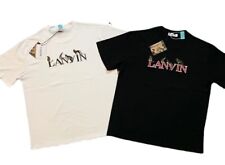 Lanvin 2022 Embroidered Letters Tiger Print Round Neck Short Sleeve T-Shirt picture