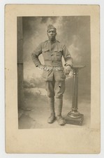 African American Soldier 1918 WWI France Harlem Hellfighters Black RPPC J15204 picture