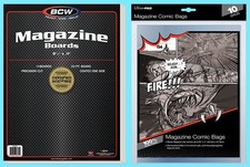 10 BCW Magazine Size 8.5 x 11 Backing Boards & Ultra Pro Bags Storage Backer picture