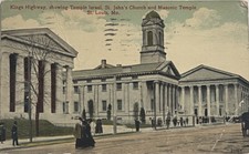 Synagogue King's Hwy Masonic  Temple St John's Church St Louis MO 1911 picture