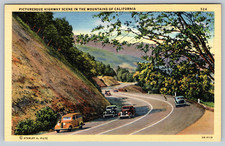 Picturesque Highway Scene Mountains c1950s Santa Cruz Los Gatos Postcard picture