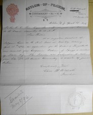 1896 Hoboken NJ Knights Templar Letterhead Pilgrim 16 Waiver William J. Sprigg picture