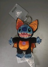 2026 Disney Parks Happy Halloween Stitch Vampire Plush Bag Charm Keychain New picture