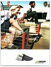 2001 Reebok Print Ad, Defy Convention Friends Racing in Shopping Carts Sneakers picture