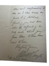 1896 Albert H Smyth Signed Letter -J Dewitt Miller Bayard Taylor,Aps Philosophy picture