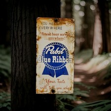 Vintage Pabst Blue Ribbon Beer Sign Porcelain Iroquois Schlitz Redtop Jax Piel's picture