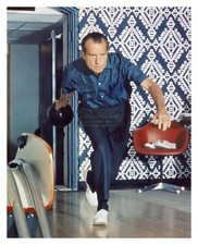 PRESIDENT RICHARD NIXON BOWLING 8X10 GLOSSY PHOTO picture
