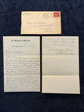 Antique 1914 Doctor's Letter Drs McConkie Cedar Rapids to Frank Miller Waterloo picture