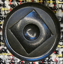 Vintage 1960s Black Thermoset Melamine Geometric 1.5