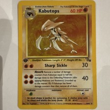 Pokémon TCG Fossil Kabutops 1st Edition 9/62 Wizards 1999 English picture
