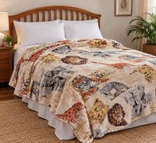 New Vintage Made In The USA Mainstay Safari Blanket Twin/ Full 72 