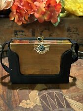 Vintage 1940s VOLUPTE Sapphire Rhinestone Carry-All Compact Purse Never Used picture