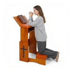 Fanwer Folding Prayer Bench for Home Use - Adjustable Wooden Kneeler for Pray... picture