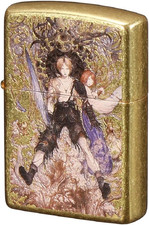 ZIPPO Final Fantasy X Yoshitaka Amano Water Warrior Gold Lighter Japan Rare picture