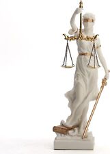 Veronese Design 12 Inch Blind Lady Justice Themis Resin Statue White Gold Finish picture