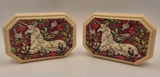 Dark Fantasy Medieval Hunting Scene W Unicorn Soaps Avon Vintage Decor NOS NIB picture