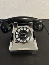 1948 Bell System Vintage Chrome & Black Rotary Dial Telephone w/ Handset tested picture