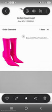 Balenciaga Women’s Pink Sock Mid-Calf Pointed Toe Stiletto Boots 10.5 picture